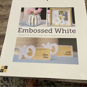 DCWV Embossed White Cardstock